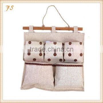 Cusomized Cotton Linen Jute Wall Hanging Storage Bag