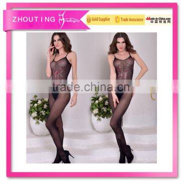 CK06147 new sexy lace transparent tight women sheer bodystocking