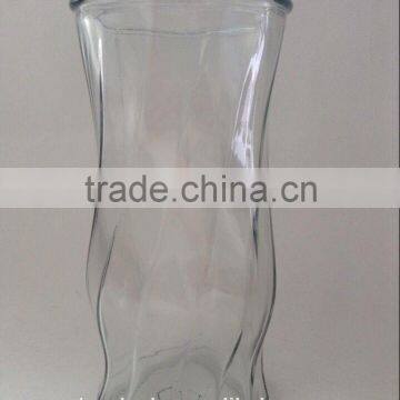 Inclined bar lines glass vase,flower shaped glass vase