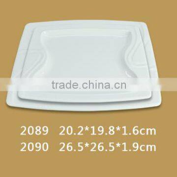 2089 and 2090 melamine square porcelain plates