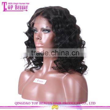 Luffy Hair Manufacturer Wholesale Lace Front Wig Brazilian Human Hair 14inch 150% Short Curly Wig for Black Women photo-3