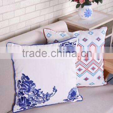 china supplier competitive price cotton fabric ready made embroidered cushions