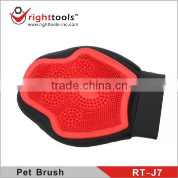 RIGHTTOOLS RT-J7 nylon glove pet grooming brushes with soft rubber pad