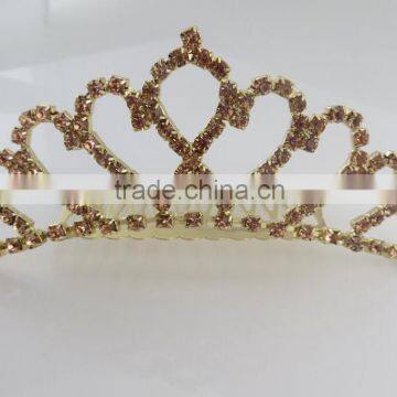 Girls unique wholesale cheap crystal gold christmas crown