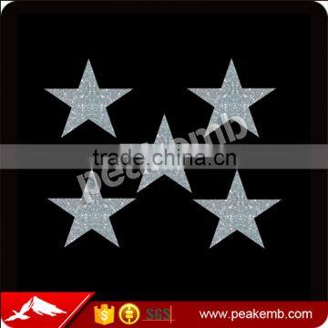 Silver Glitter Star Heat Transfers Iron On Cap