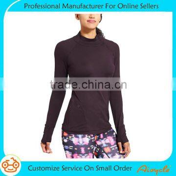 Fitness Outdoor sport camping &hiking running long sleeve dry fit t shirt women