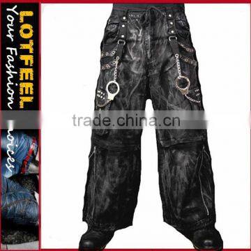 Bondage chain goth techno jeans punk pants (ROCK014)