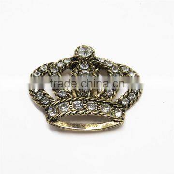 Minas Bridal Vtg Style Antique Clear Rhinestone Crown Shoe Clips