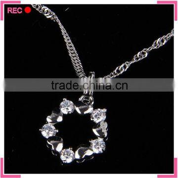 Fashion jewelry necklace with flower shaped pendant, long chain necklace designs bridal