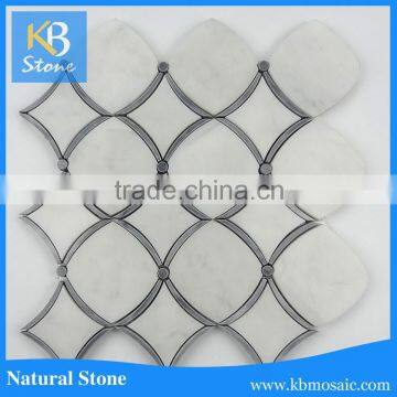 Different design water jet marble mosaic tiles for home decor