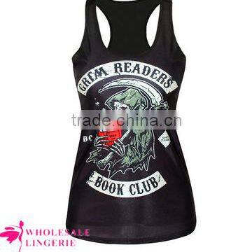 2015 Summer Hot Wholesale Cheap Black Plain Tank Top for Women