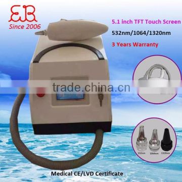 Professional Q Switch Nd Yag Laser / best tattoo removal machine/portable touch screen laser tattoo removal machine