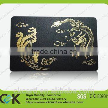 Fancy design delux frosted surface gold brushed plastic card