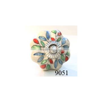 India Ceramic Door Knob/ Hand Painted Ceramic Door Knob