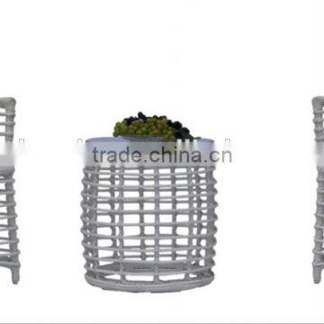 Modern Outdoor Garden Patio white PE rattan furniture dining set