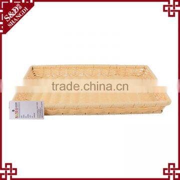 Classic Design Flat Rectangle Bread Fruit Bakery or Supermarket Used Woven Market Baskets photo-3