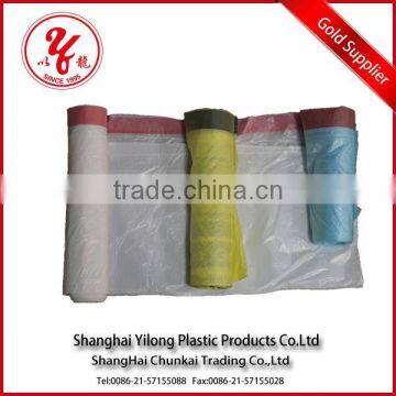 plastic garbage bag with drawstring