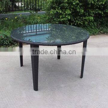 Upscale Outdoor Rattan Furniture Dining Round Table Set photo-3