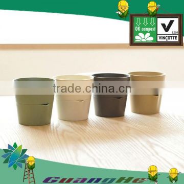 New designed biodegradable pla plastic plants pot