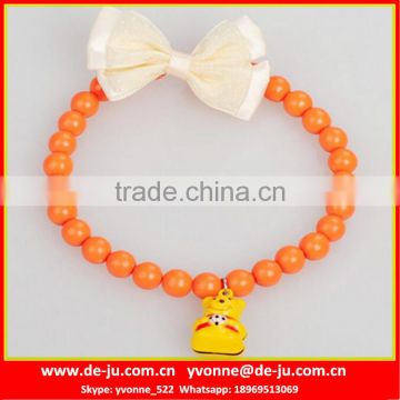 Orange Plastic Balls Beaded Dog Collar