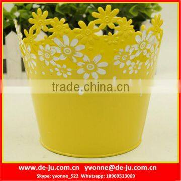 Yellow Printing Edge Embossed Flower Pots