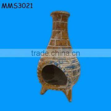 terracotta garden wood burning fireplace