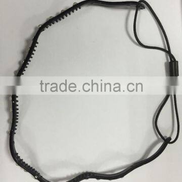 Fashion New Womens Wave Rhinestone PVC Elastic Hair Band Headband photo-1