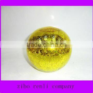 Party Decoration Hanging Yellow Sparkling Glass Polished Hollow Glass Ball