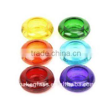 colored glass tealight holder