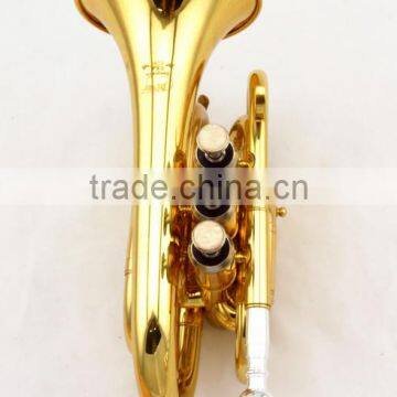 Chinese Cheap Gold Pocket Trumpet photo-5