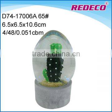 new design resin cactus european snow globes for home decor