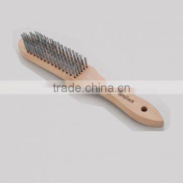 2014 the newest style SJIE3005-1 Wire Brush with black wire,wooden handle angle grinder wire brush .