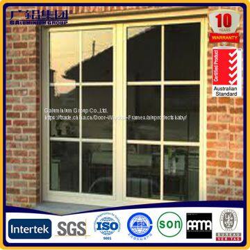 aluminium framed glass sliding window with sliding screen and strong pulley