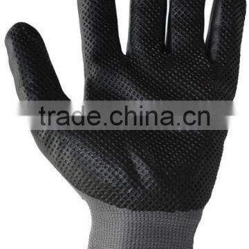 Black Gloves Nylon Liner Ntirile Foam Coated,Dimpled Grain Gloves photo-2