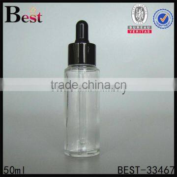 50ml Clear Glass Dropper Bottle With Silver Aluminum Dropper for Cosmetic Lotion Essential Oil Perfume China Suppliers photo-3