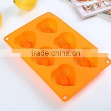 6 cavity heart Silicone Mold Cake Pan Baking Chocolate Molds