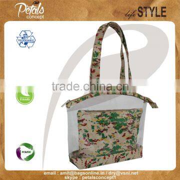 See Through PVC/ PP Laminated Juco Bag With Pouch photo-2