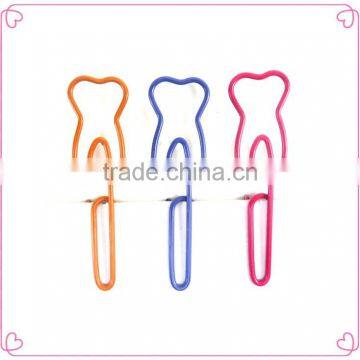 Fancy colors PET coated metal wire tooth shape paper clips