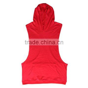 Sleeveless high quality hoodie gym hoodie stringer