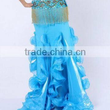 Egyptian Style Belly Dance Skirt With Ruffle Side Slit photo-2