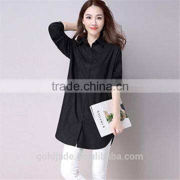 2016 Latest New Fashion Office Popular Hot Sale White Color Plain Ladies Dress Shirt photo-4