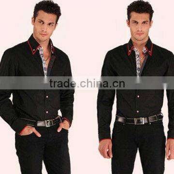 Mens Italian Slim Fit Shirt Contrast Collar Fashion Dress Shirts photo-6