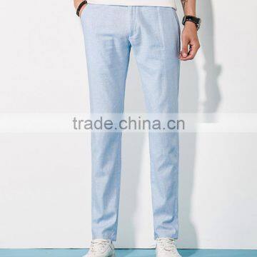 Men's Summer Linen Trousers Thin Straight All-match Size Casual Loose Cotton Pants Custom photo-5
