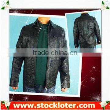 Readymade coat Mens PU Jacket leather coat liquidation, 130906f