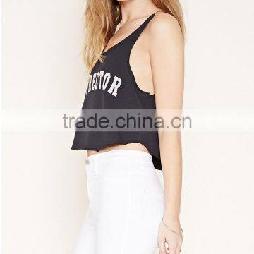 Croptop for Ladies, 100% Cotton Fabric, Customize Printing photo-2