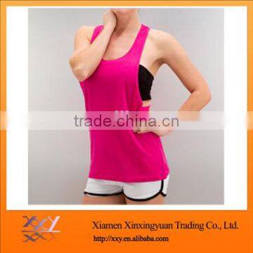 2016 Wholesale custom plain 100 cotton women gym yoga workout loose tank tops