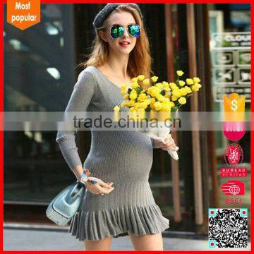 New Arrival Fashion Computer Knitted Woven Maternity Clothes Dresses photo-2