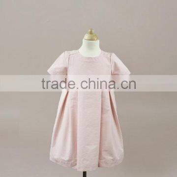 Latest Children Dress Designs Baby Girl Plain Pink Wedding Wear Girls Cotton Party Dresses Clothes