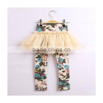 European Style Floral Bowknot Ruffle Baby Legging Girl Legging Children Clothing Wholesale photo-2