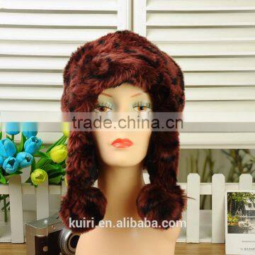 New Hot Faux Fox Fur Knitted Beanies Cap Winter Hats For Women Cute Fashion photo-6